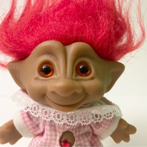 Ace Novelty Troll Doll with Red Hair Jewel and Pink Outfit - Picture 3 of 16